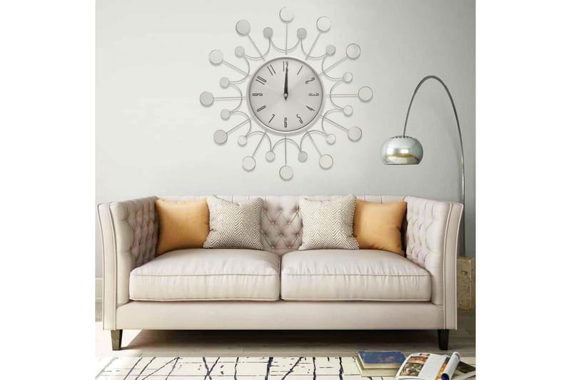 Väggklocka silver 40 cm metall - Silver - Inredning - Väggdekor - Väggklocka & väggur