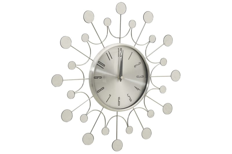 Väggklocka silver 40 cm metall - Silver - Inredning - Väggdekor - Väggklocka & väggur