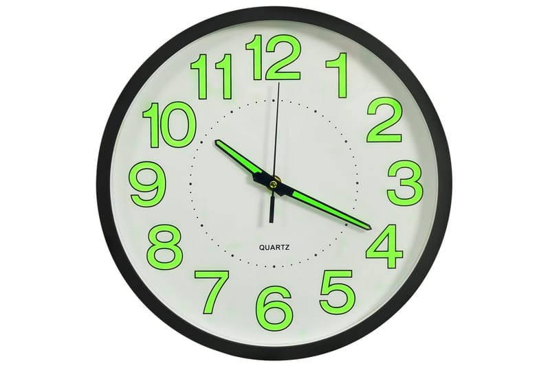 Väggklocka upplyst svart 30 cm - Svart - Inredning - Väggdekor - Väggklocka & väggur