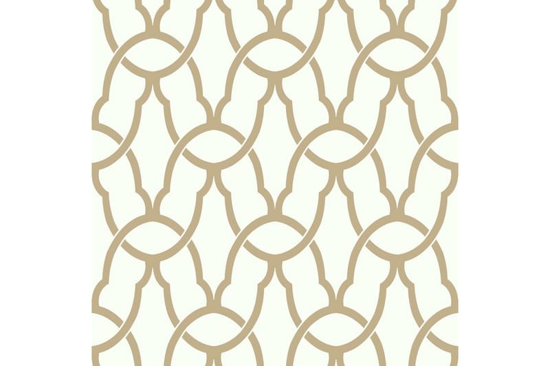 Trellis Gold Limma&Ta Bort Klistermärke Tapet - Wall stickers
