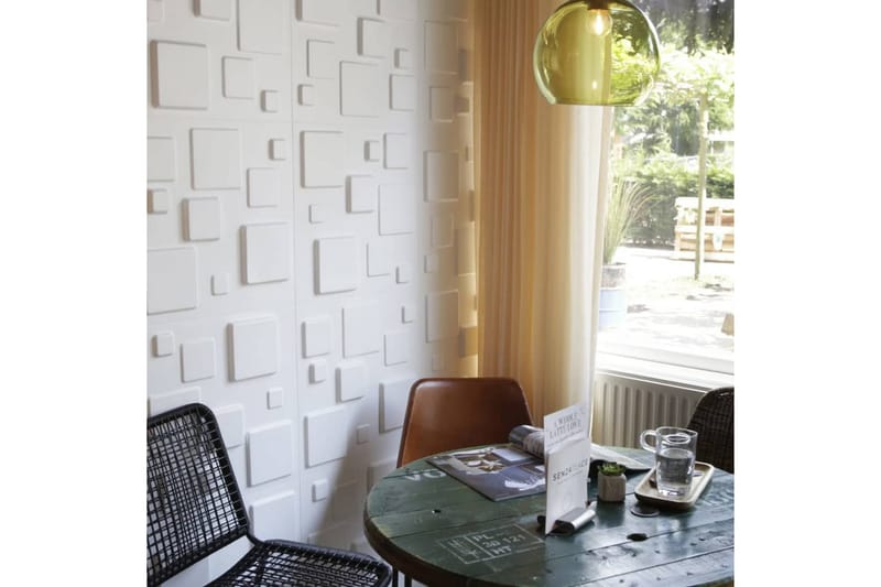 WallArt 3D Väggpaneler 24 st GA-WA09 fyrkantig - Vit - Inredning - Väggdekor