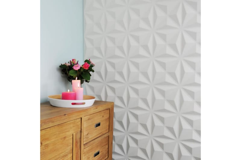 WallArt 3D Väggpaneler 24 st GA-WA17 cullinans - Vit - Inredning - Väggdekor