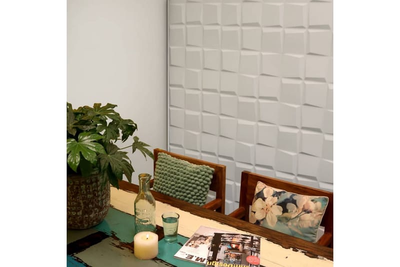 WallArt 3D Väggpaneler 24 st GA-WA21 oberon - Vit - Inredning - Väggdekor