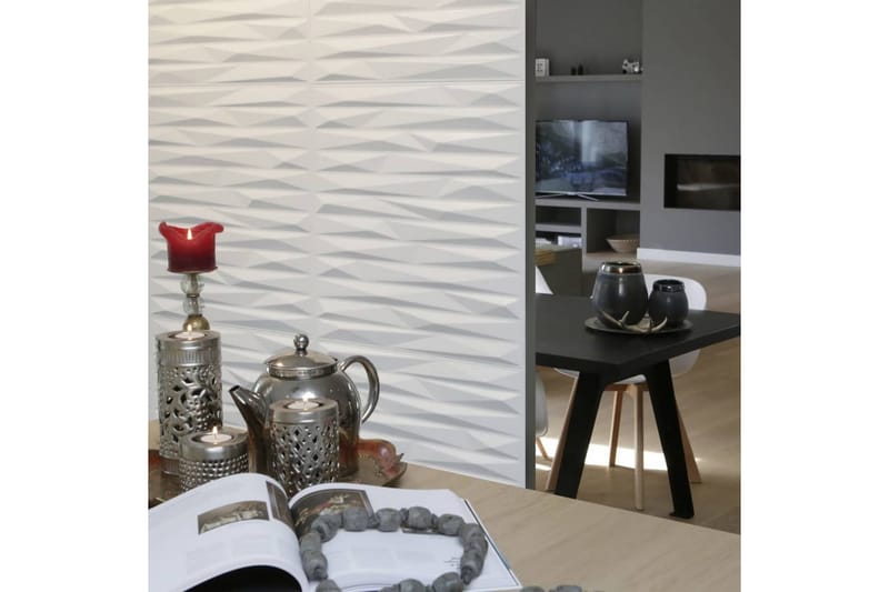 WallArt 3D Väggpaneler 24 st GA-WA24 valeria - Vit - Inredning - Väggdekor