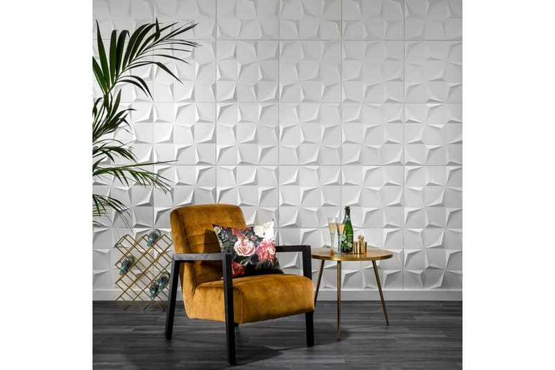 WallArt Väggpanel 3D Beau 24 st GA-WA28 - Vit - Inredning - Väggdekor
