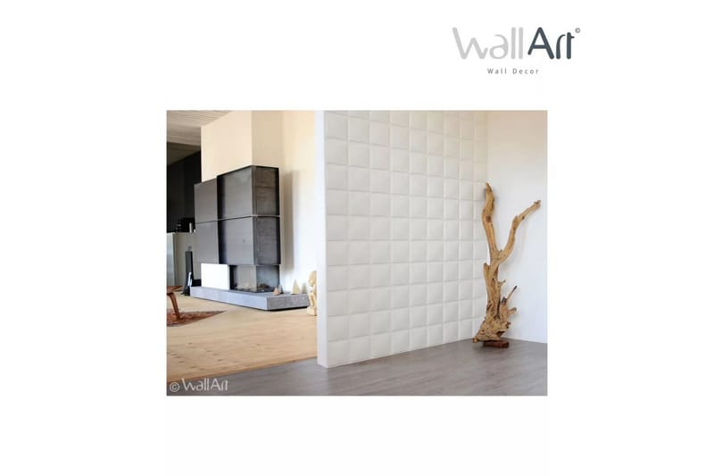 WallArt Väggpanel 3D Cubes 12 st GA-WA07 - Vit - Inredning - Väggdekor