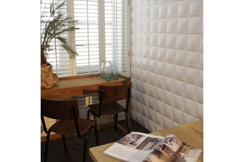 WallArt Väggpanel 3D Cubes 12 st GA-WA07 - Vit - Inredning - Väggdekor