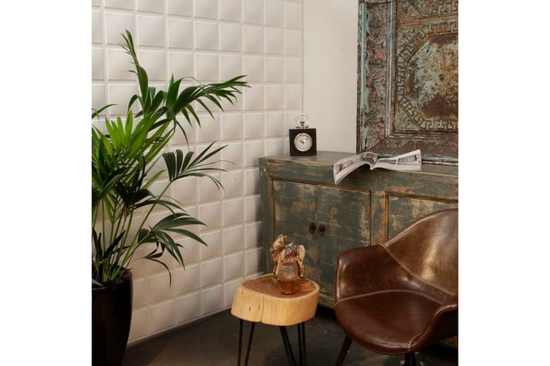 WallArt Väggpanel 3D Cubes 12 st GA-WA07 - Vit - Inredning - Väggdekor
