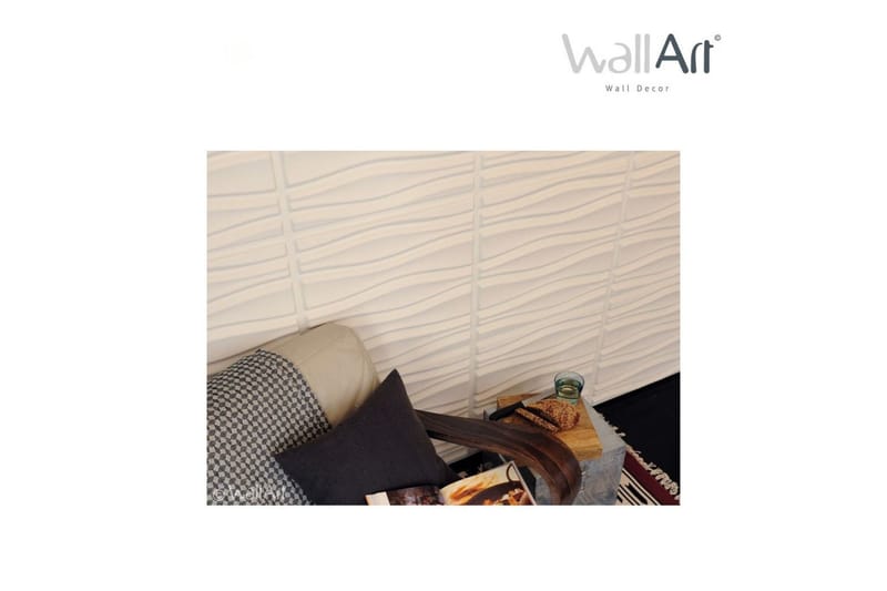 WallArt Väggpanel 3D Flows 12 st GA-WA14 - Vit - Väggskivor - Väggdekor