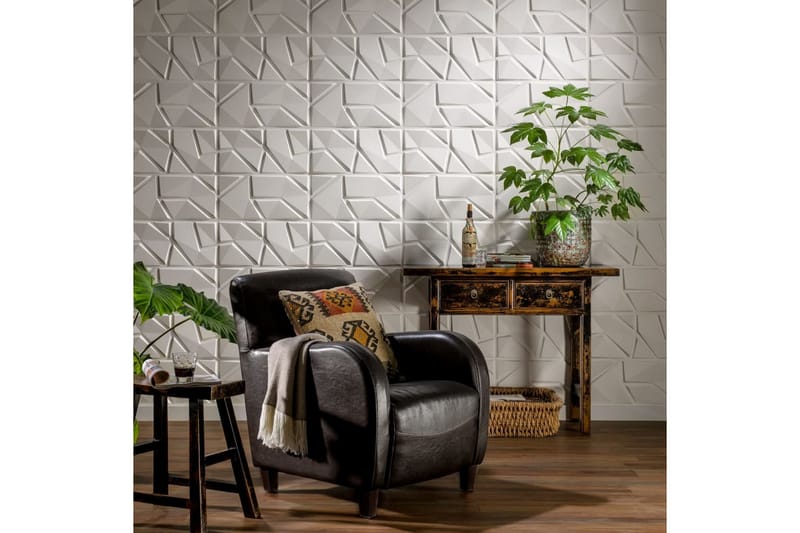 WallArt Väggpanel 3D Liam 12 st GA-WA31 - Vit - Inredning - Väggdekor