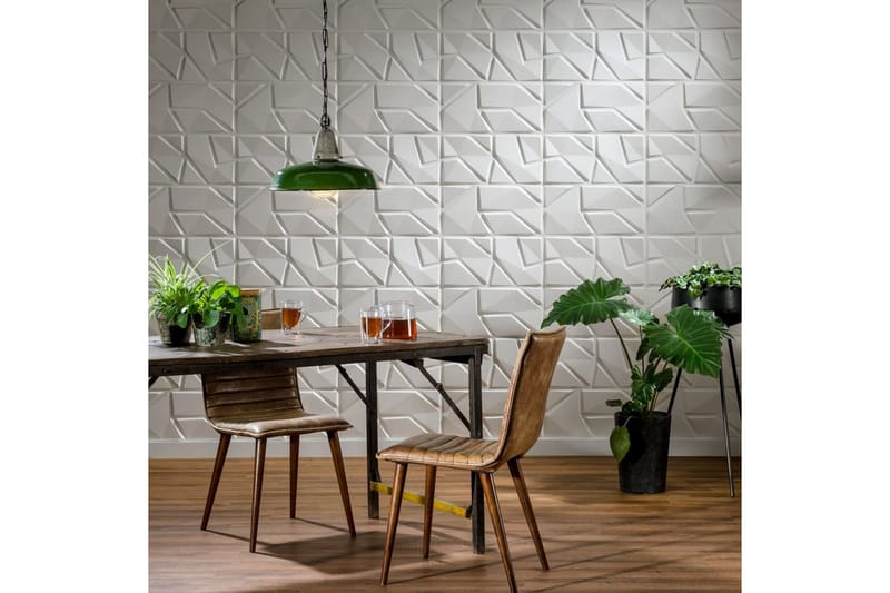 WallArt Väggpanel 3D Liam 12 st GA-WA31 - Vit - Inredning - Väggdekor