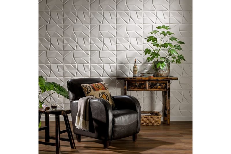 WallArt Väggpanel 3D Liam 24 st GA-WA31 - Vit - Inredning - Väggdekor