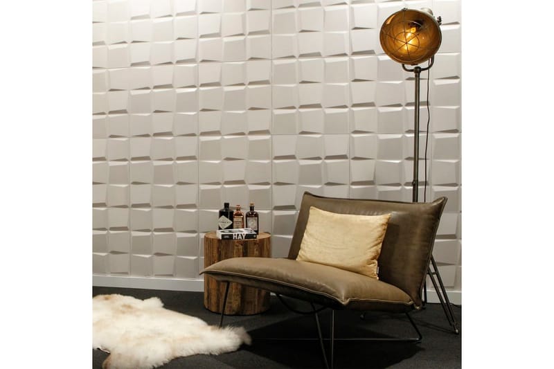 WallArt Väggpanel 3D Oberon 12 st GA-WA21 - Vit - Inredning - Väggdekor