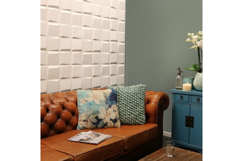 WallArt Väggpanel 3D Oberon 12 st GA-WA21 - Vit - Inredning - Väggdekor