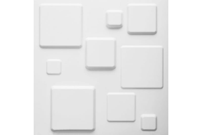WallArt Väggpanel 3D Squares 12 st GA-WA09 - Vit - Inredning - Väggdekor