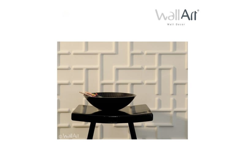 WallArt Väggpanel 3D Tetris 12 st GA-WA16 - Vit - Väggskivor - Väggdekor