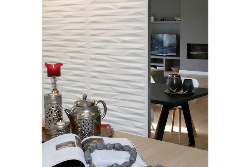 WallArt Väggpanel 3D Valeria 12 st GA-WA24 - Vit - Inredning - Väggdekor