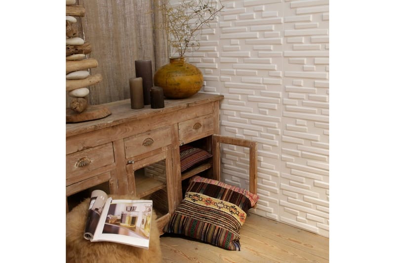 WallArt Väggpanel 3D Ventura 12 st GA-WA13 - Vit - Inredning - Väggdekor