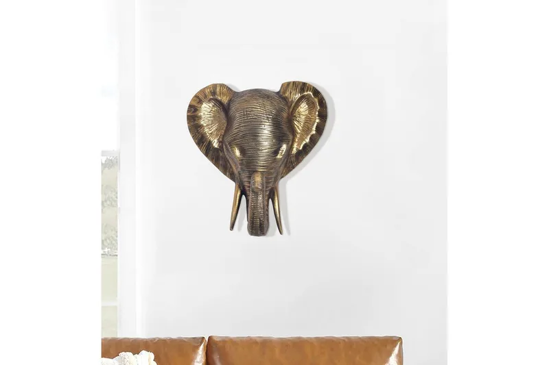Väggdekoration Wohnling Elefant Polerad gjuten aluminium väggmonterad industriell - Inredning - Väggdekor