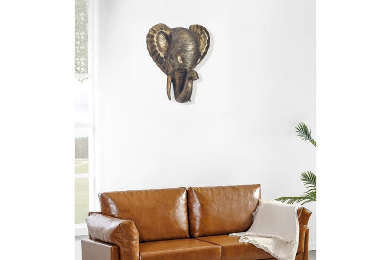 Väggdekoration Wohnling Elefant Polerad gjuten aluminium väggmonterad industriell - Inredning - Väggdekor