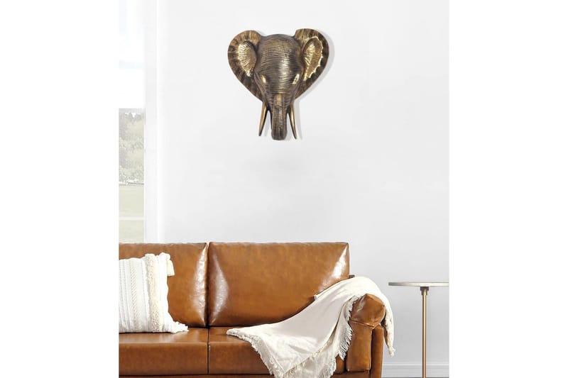 Väggdekoration Wohnling Elefant Polerad gjuten aluminium väggmonterad industriell - Inredning - Väggdekor