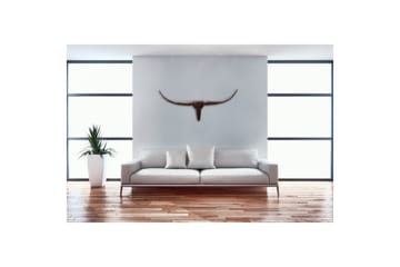 Väggdekoration Wohnling Tjur Handpolerad Aluminium Industriell Brons, 100 cm - Brons, 100 cm - Inredning - Väggdekor