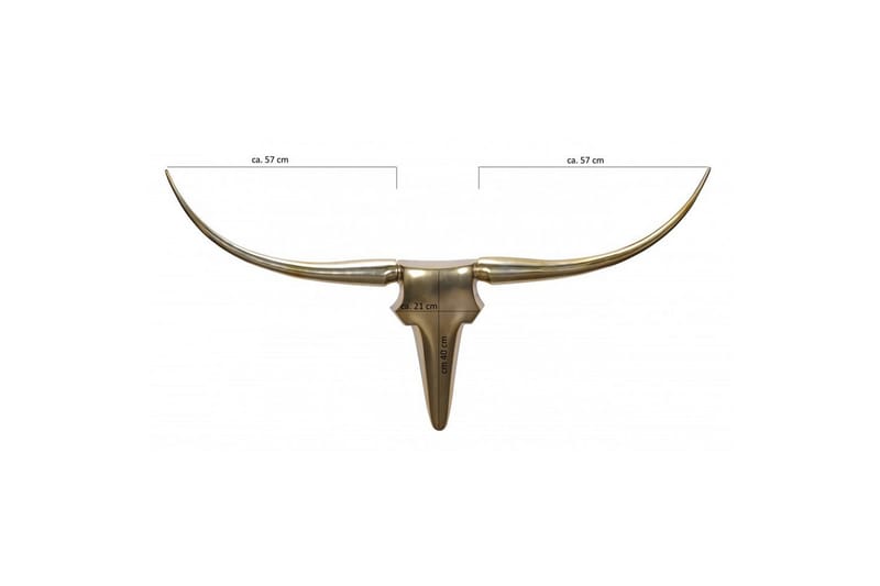 Väggdekoration Wohnling Tjur Handpolerad Aluminium Industriell Guld, 125 cm - Guld, 125 cm - Inredning - Väggdekor