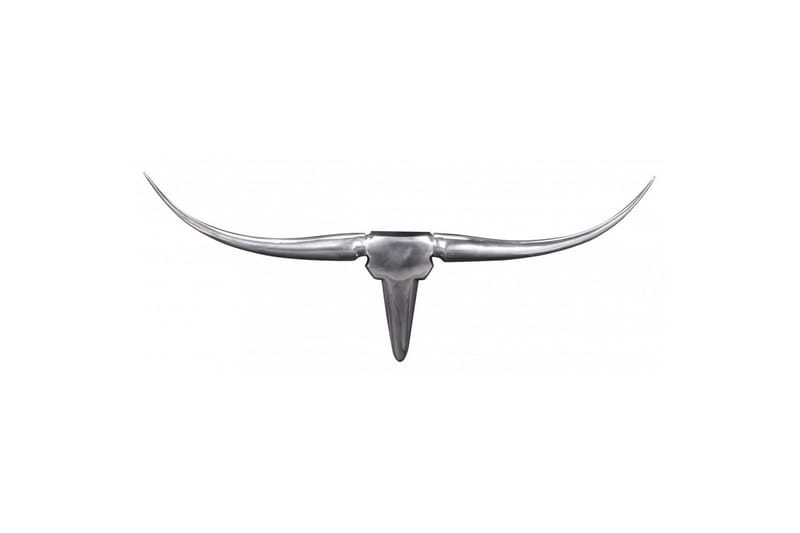 Väggdekoration Wohnling Tjur Handpolerad Aluminium Industriell Silver, 75 cm, Silver, 75 cm