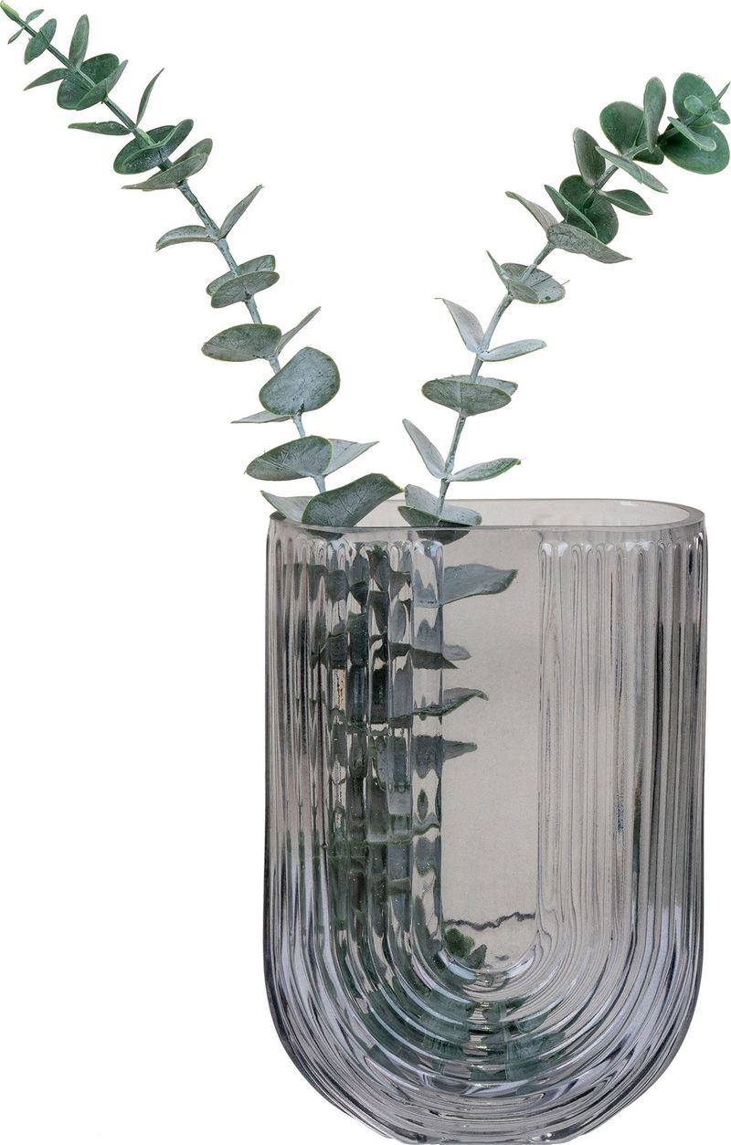 Blomvas 19 cm - rökigt glas - Inredning - Vas