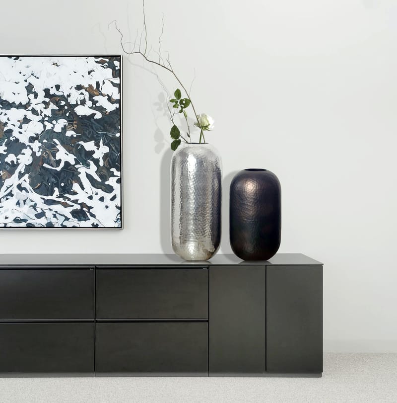 Corara Vas 46 cm Set om 2 - Silverfärgad och svart brons - Inredning - Vas - Cylindervas