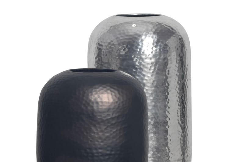 Corara Vas 46 cm Set om 2 - Silverfärgad och svart brons - Inredning - Vas - Cylindervas