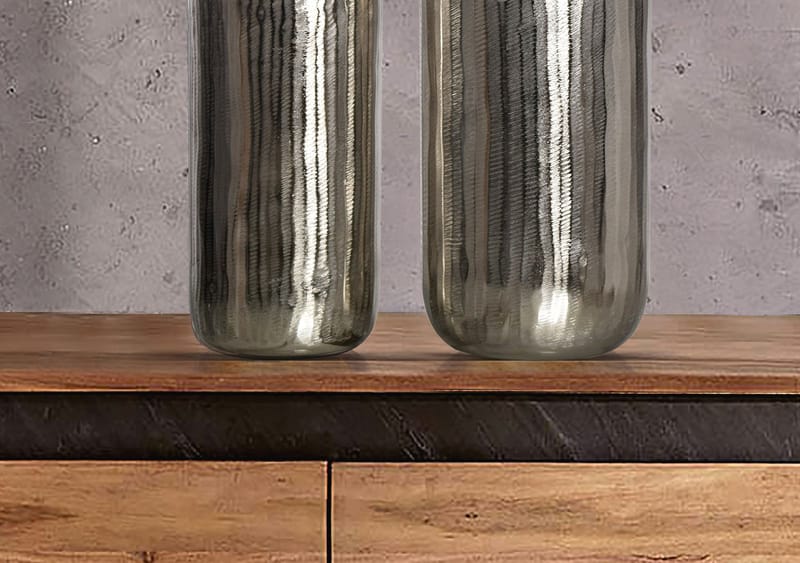 Dalaro Vas 40 cm Set om 2 - silverfärgad - Inredning - Vas - Cylindervas