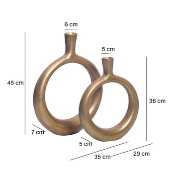 Dalena Vas 45 cm Set om 2 - antikguld - Inredning - Vas