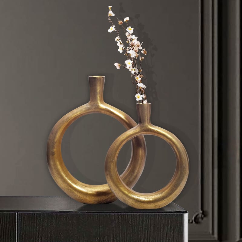 Dalena Vas 45 cm Set om 2 - antikguld - Inredning - Vas