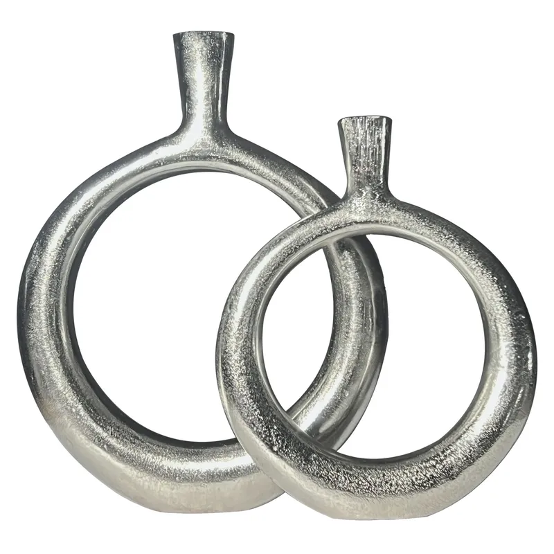 Dalena Vas 45 cm Set om 2, silverfärgad