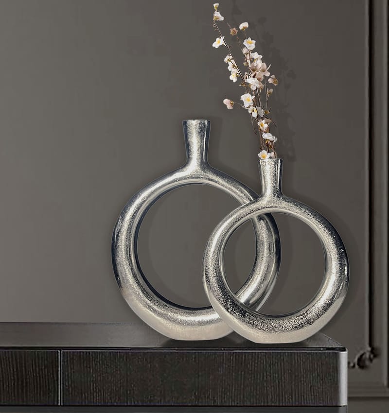 Dalena Vas 45 cm Set om 2 - silverfärgad - Inredning - Vas