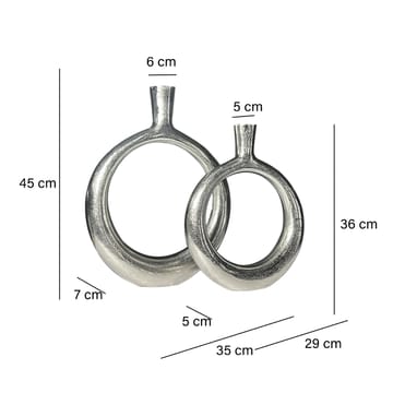 Dalena Vas 45 cm Set om 2 - silverfärgad - Inredning - Vas