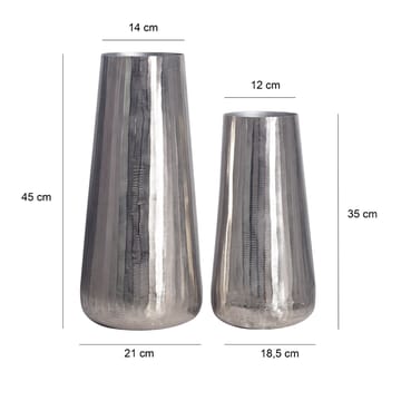 Daleri Vas 45 cm Set om 2 - Silverfärgad - Inredning - Vas - Cylindervas