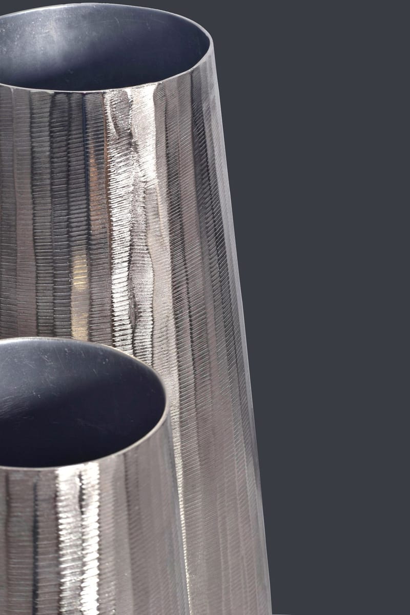 Daleri Vas 45 cm Set om 2 - Silverfärgad - Inredning - Vas - Cylindervas
