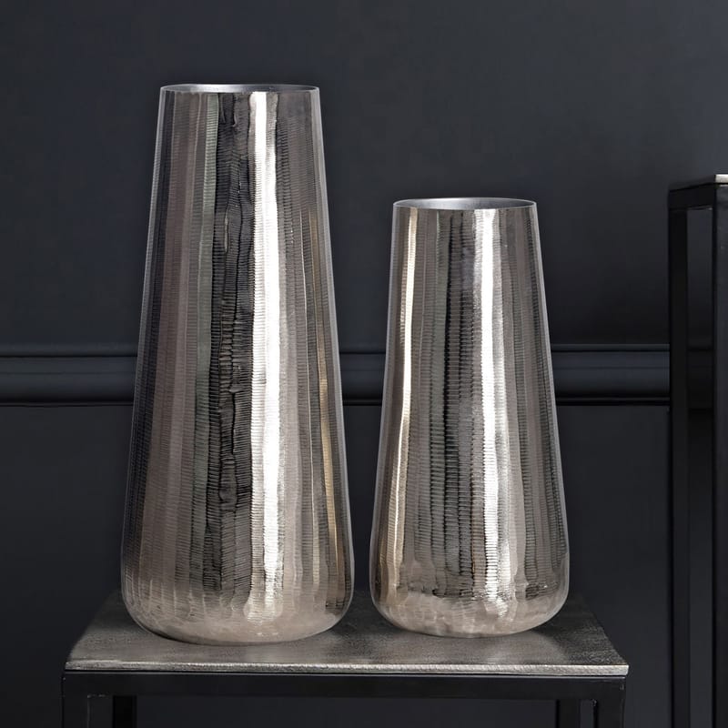 Daleri Vas 45 cm Set om 2 - Silverfärgad - Inredning - Vas - Cylindervas