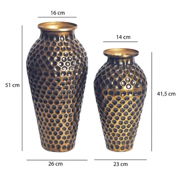 Dalilo Vas 51 cm Set om 2 - Antikguld med mörk patina - Inredning - Vas