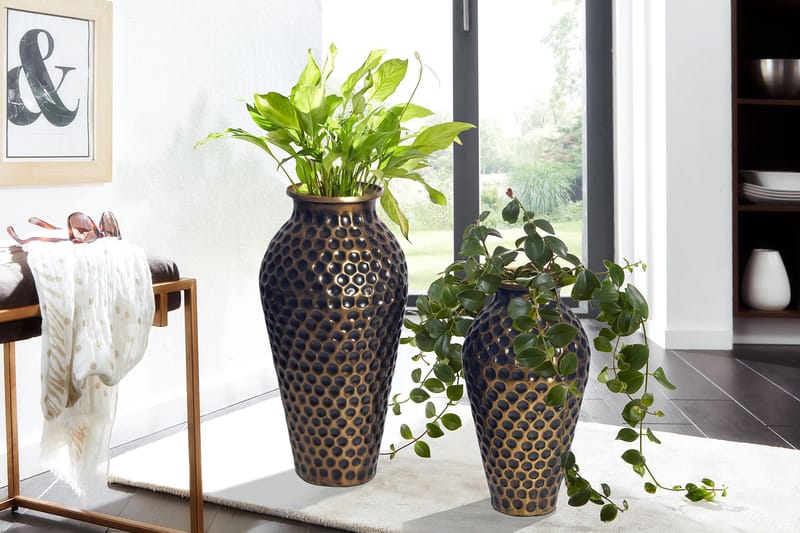 Dalilo Vas 51 cm Set om 2 - Antikguld med mörk patina - Inredning - Vas