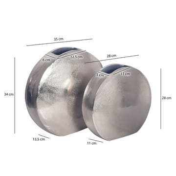 Dalora Vas 34 cm Set om 2 - Silverfärgad - Inredning - Vas