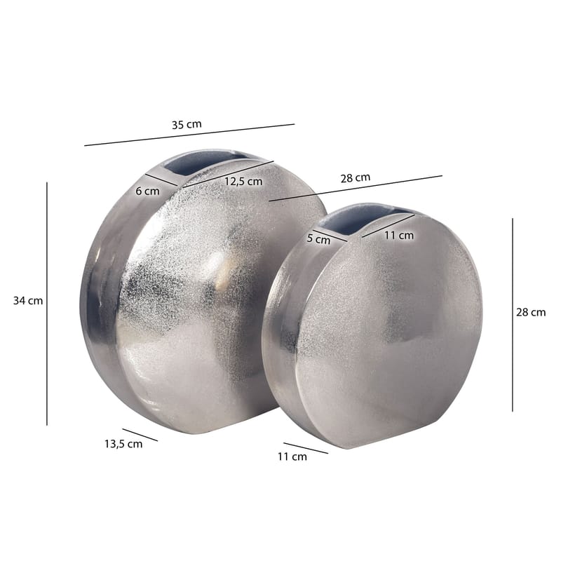 Dalora Vas 34 cm Set om 2 - Silverfärgad - Inredning - Vas