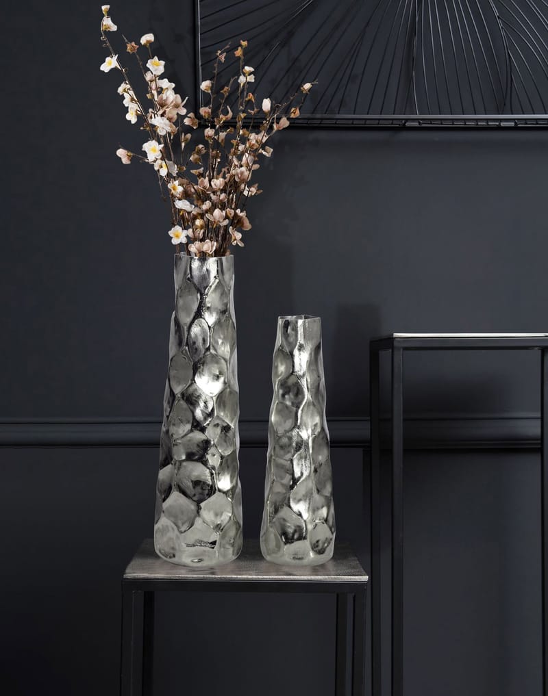 Daluna Vas 49 cm Set om 2 - Silverfärgad - Inredning - Vas - Cylindervas