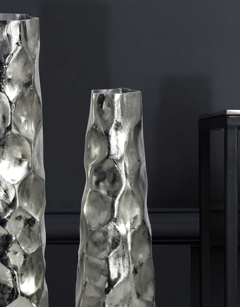 Daluna Vas 49 cm Set om 2 - Silverfärgad - Inredning - Vas - Cylindervas
