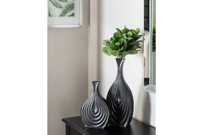 Dekorationsvas Thapsus Svart, 16x4x39 cm - Svart, 16x4x39 cm - Inredning - Vas