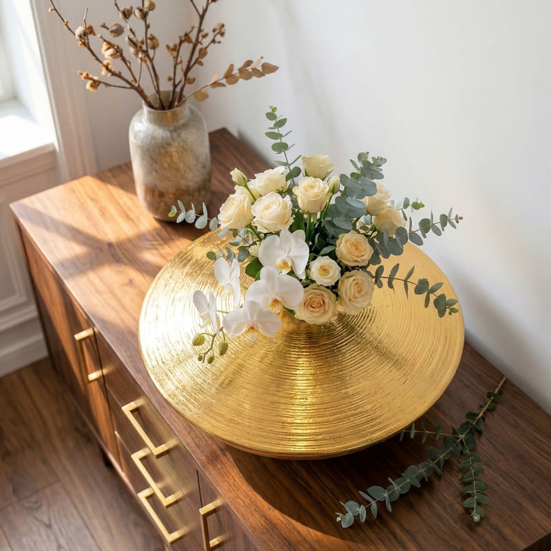 Helin Bordsvas 35 cm i aluminium - Guld - Inredning - Vas