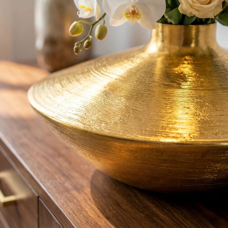 Helin Bordsvas 35 cm i aluminium - Guld - Inredning - Vas