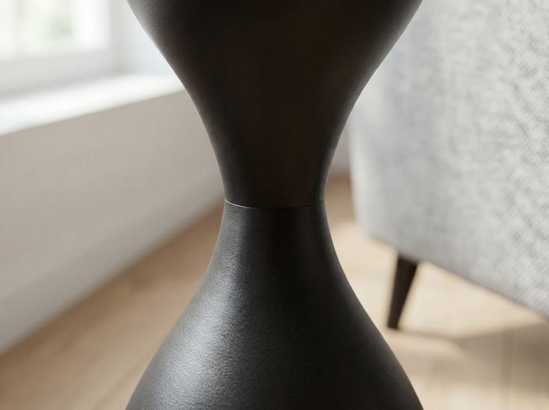 Relvik Runt sidobord 23 cm i metall och glas - Svart - Inredning - Vas